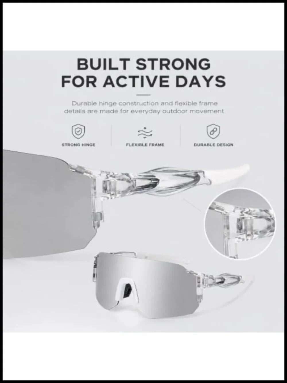 Mirrored Shield Sunglasses UV400 Protection for Cycling Running Golf